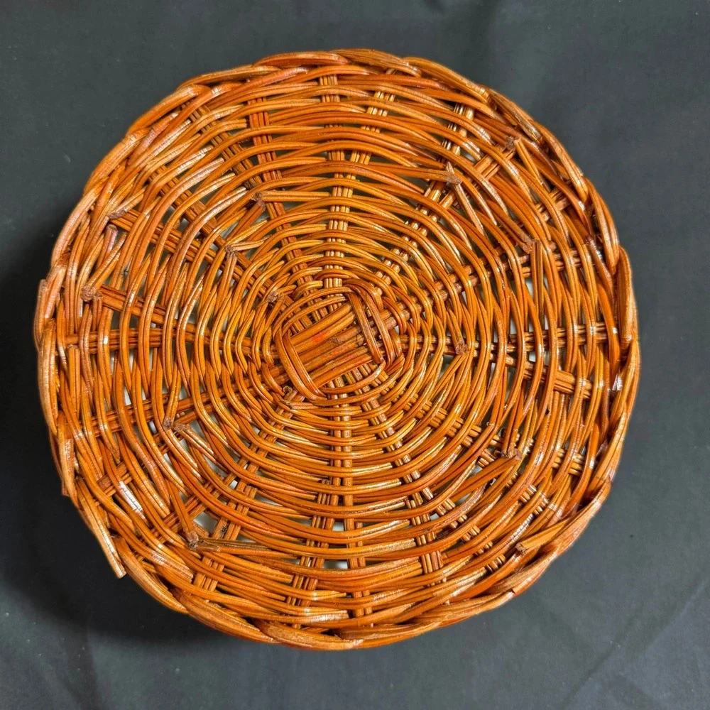 Soufflé‎ Baker Wicker Basket Vintage BIA Cordon Bleu Catherine Fruit 2 Piece